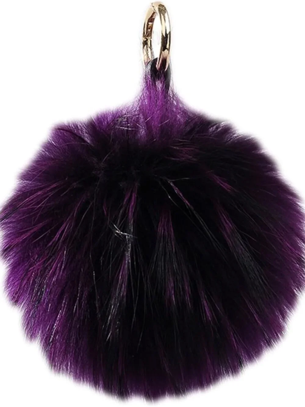 Fuzzy Fur Hairball Keychain for Car & Bag - Cute Furry Ball Key Ring Accessory